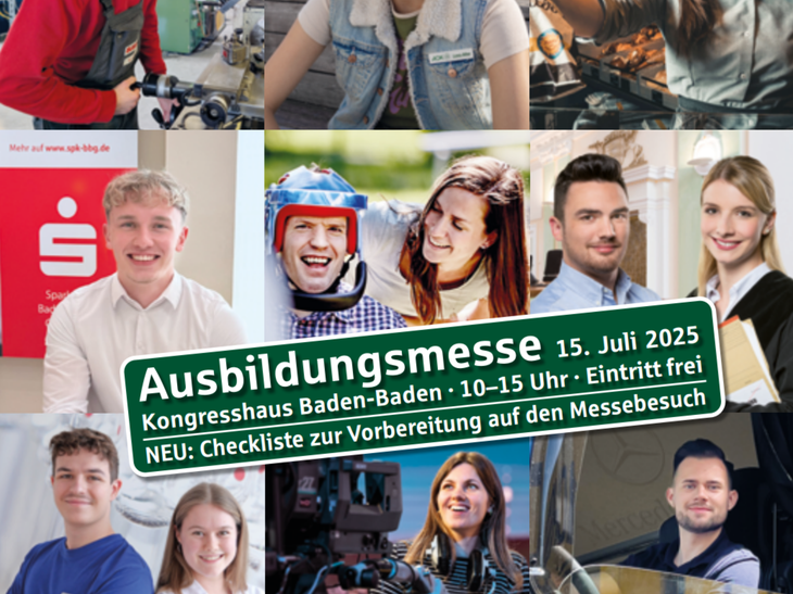 Bilder-Mosaik von vielen jungen Menschen in verschiedenen Ausbildungsberufen