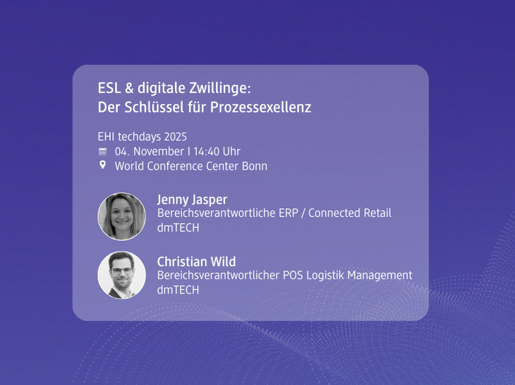 dmTECH Vortrag bei EHI techdays 2025: ESL & digitale Zwillinge